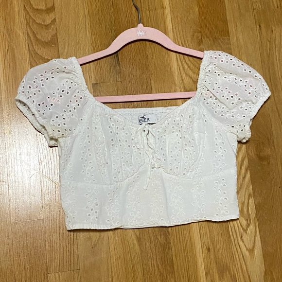 Hollister Tops - Hollister White Lace Cropped Top